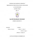 Trabajo de fisica: gravitación universal mediante la aplicación práctica en situaciones de la vida cotidiana