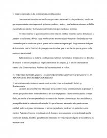 EL TERCERO INTERESADO EN LAS CONTROVERSIAS CONSTITUCIONALES Y LAS ACCIONES DE INCONSTITUCIONALIDAD. Página 1