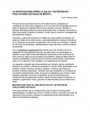 LA INVESTIGACIÓN SOBRE LA SALUD Y NUTRICIÓN EN POBLACIONES ANTIGUAS EN MÉXICO