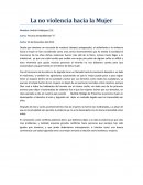 La no violencia hacia la Mujer