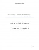 INFORME DE AUDITORIA INTEGRAL . CONTABILIDAD Y AUDITORÍA