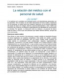 La relación del médico con el personal de salud