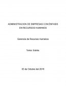 Administracion de empresas con énfasis en Recursos Humanos