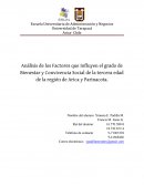 Análisis de los Factores que Influyen el grado de Bienestar y Convivencia Social de la tercera edad de la región de Arica y Parinacota.