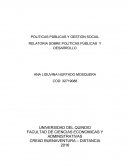 RELATORIA SOBRE POLITICAS PÚBLICAS Y DESARROLLO