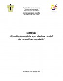 El presidente cumple las leyes y las hace cumplir? ¿La corrupción es controlable?