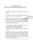 SOLUCION AL TALLER N° 1 LIMPIEZA Y ESTERILIZACIÓN MÉTODOS DE ESTUDIOS BIOLOGICOS