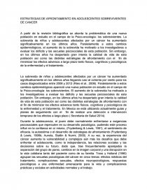 ESTRATEGIAS DE AFRONTAMIENTO EN ADOLESCENTES SOBREVIVIENTES DE CANCER. Página 1
