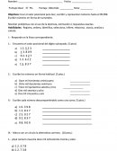 Evaluación matemáticas (Valor posicional)ю