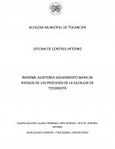 INFORME AUDITORIA SEGUIMIENTO MAPA DE RIESGOS DE LOS PROCESOS DE LA ALCALDIA DE TOCANCIPÁ.