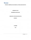 PROYECTO CAMPOS DE APLICACIÓN DE LA PSICOLOGIA EDUCATIVA
