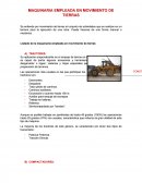 MAQUINARIA EMPLEADA EN MOVIMIENTO DE TIERRAS
