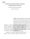 Discriminación en personas transexuales, una temática de preocupación social en el Chile de hoy