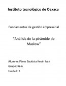 Fundamentos de gestión empresarial “Análisis de la pirámide de Maslow”