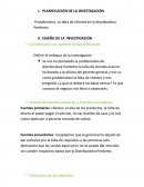 Planificacion. La falta de clientes en la distribuidora Perdomo.