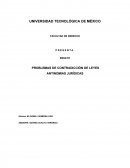 PROBLEMAS DE CONTRADICCIÓN DE LEYES ANTINOMIAS JURÍDICAS