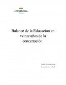 Balance de la educacion en 20 años de la concertacion