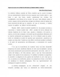 Reporte de lectura: DE LA PRÁCTICA REFLEXIVA LA TRABAJO SOBRE EL HABITUS.. Página 1