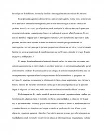 Investigación de la historia caso mental del paciente.. Página 1