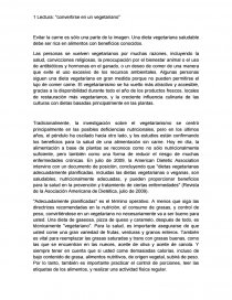 Lectura: convertirse en un vegetariano. Página 1