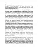 RELACION DE TRABAJO. De la prestación de servicio personal