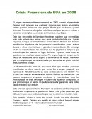 Crisis financiera de EUA del 2008.