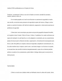 Análisis FODA problemáticas en el Estado de Colima.. Página 1