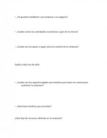 EMPRESA. ¿Te gustaría establecer una empresa o un negocio?. Página 1