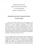 Análisis Crítico del Cuento: El Almohadón De Plumas De Horacio Quiroga.