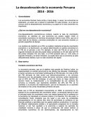 La desaceleración de la economía Peruana 2014 - 2016