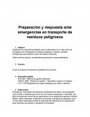 Preparación y respuesta ante emergencias en transporte de residuos peligrosos