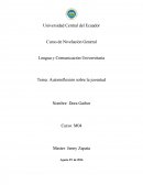 Lengua y Comunicación Universitaria Tema: Autorreflexión sobre la juventud