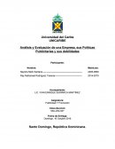 Análisis y Evaluación de una Empresa, sus Políticas Publicitarias y sus debilidades.