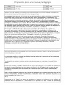 Propuesta de una nueva pedagogía
