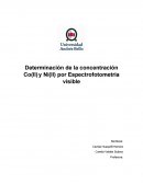 Determinación de la concentración Co(II) y Ni(II) por Espectrofotometría visible.