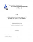 LA FORMACIÒN EN VALORES Y SU URGENTE ENSEÑANZA EN LA EDUCACIÒN PRIMARIA