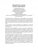 Ensayo filosofía de la ciencia: teoría y observacion
