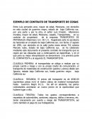 EJEMPLO DE CONTRATO DE TRANSPORTE DE COSAS.