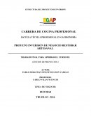 PROYETO INVERSION DE NEGOCIO RESTOBAR ARTESANAL