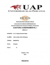 AUDITORIA GUBERNAMENTAL I MÓDULO I. Página 1
