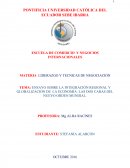 ENSAYO SOBRE LA GLOBALIZACIÓN E INTEGRACIÒN.