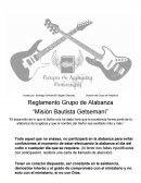 REGLAMENTO DEL GRUPO DE ALABANZA.