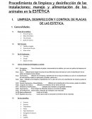 LIMPIEZA, DESINFECCIÓN Y CONTROL DE PLAGAS DE LAS ESTETICA..