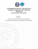 ESTRATEGIAS METODOLÓGICAS PARA MEJORAR EL TRASTORNO DE DISFEMIA EN EL APRENDIZAJE DE LOS NIÑOS..