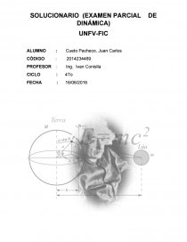 SOLUCIONARIO (EXAMEN PARCIAL DE DINÁMICA) UNFV-FIC. Página 1