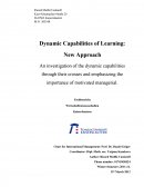 Dynamic Capabilities of Learning: New Approach.