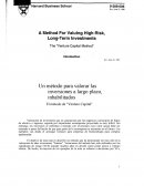 Un método para valorar las inversiones a largo plazo, inhabilitados El método de "Venture Capital"