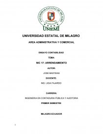 Clasificación de los Arrendamientos. Página 1