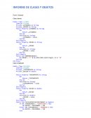 INFORME DE CLASES Y OBJETOS