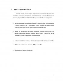 INFORME DE PRÁCTICAS PRE – PROFESIONALES EN LA OFICINA DE PROGRAMACIÓN E INVERSIONES. Página 15